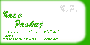mate paskuj business card